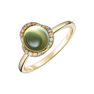 Кольцо из желтого золота с бриллиантами