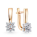 Серьги из красного золота с бриллиантами