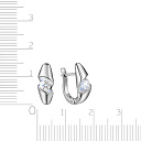 Серьги с английским замком из белого золота с бриллиантами