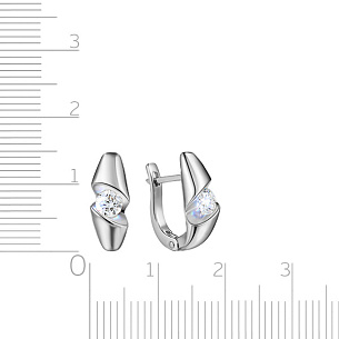 Серьги с английским замком из белого золота с бриллиантами