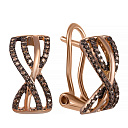 Серьги из красного золота с бриллиантами