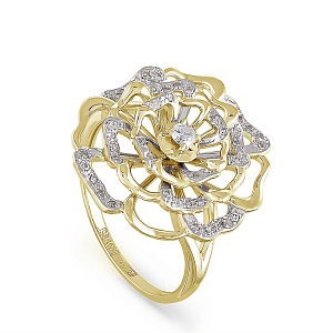 Кольцо из желтого золота с бриллиантами