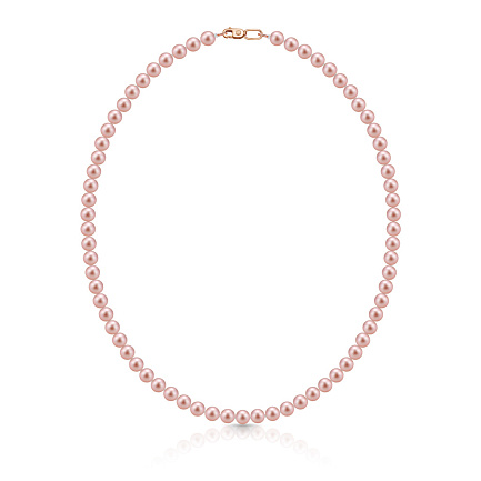 Бусы из красного золота с жемчугом