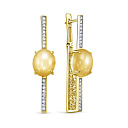 Серьги с английским замком из серебра с ситалами