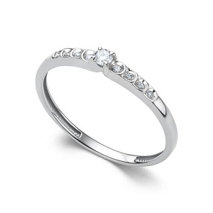 Кольцо из белого золота с бриллиантами