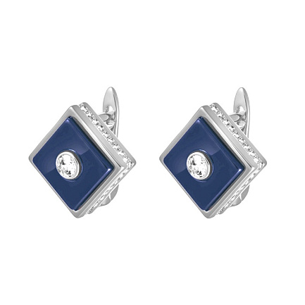 Серьги с английским замком из серебра с керамикой