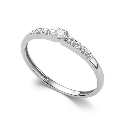 Кольцо из белого золота с бриллиантами