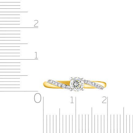 Кольцо из желтого золота с бриллиантами