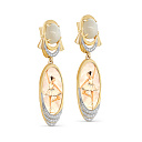 Серьги с английским замком из желтого золота с бриллиантами