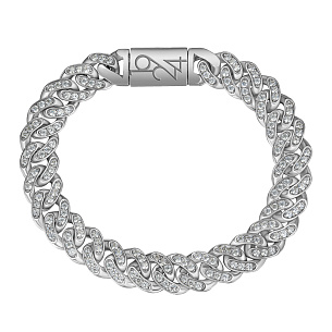 Браслет декоративный из серебра с фианитом