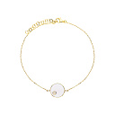 Браслет декоративный из желтого золота с эмалью