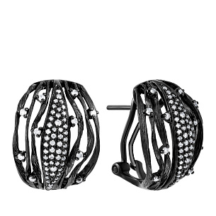 Серьги из черненого золота с бриллиантами