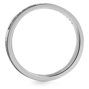 Кольцо обручальное из белого золота с бриллиантами