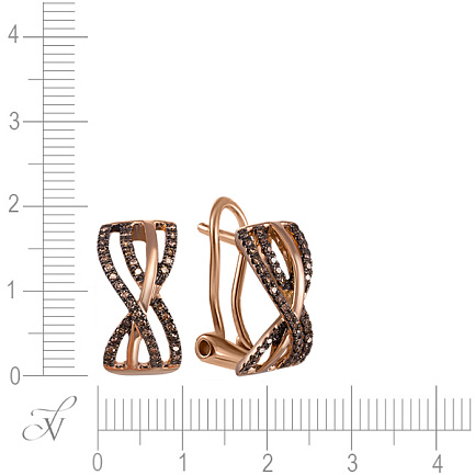 Серьги из красного золота с бриллиантами