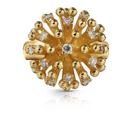 Кольцо из желтого золота с бриллиантами