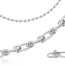 Цепь ручной работы из белого золота, плетение муза