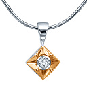 Подвеска из белого золота с бриллиантом