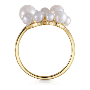 Кольцо из желтого золота с жемчугом