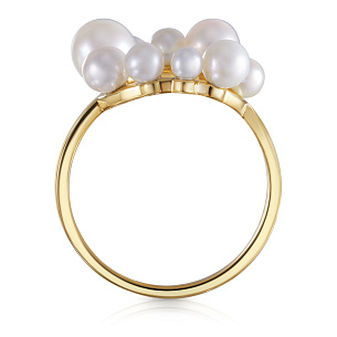 Кольцо из желтого золота с жемчугом