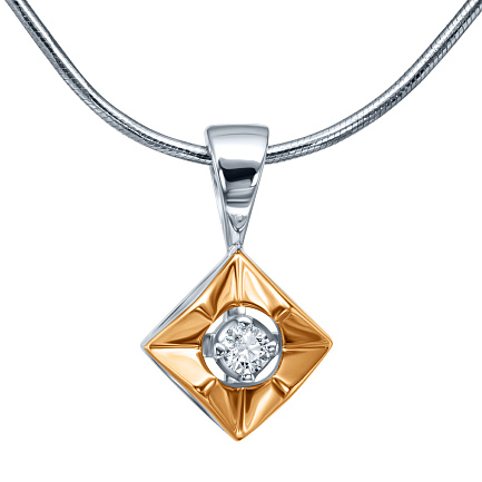 Подвеска из белого золота с бриллиантом