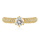 Кольцо из желтого золота с фианитом