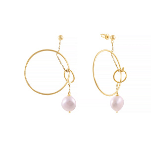 Пусеты из серебра с жемчугом