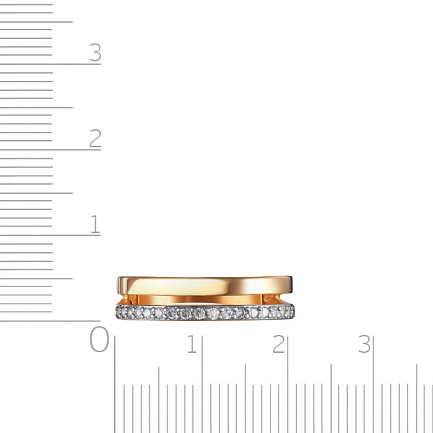 Кольцо из красного золота с фианитом