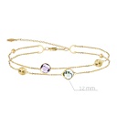 Браслет декоративный из желтого золота с аметистом