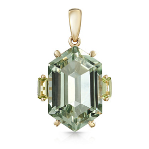 Подвеска из желтого золота с хризолитом