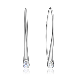 Серьги из белого золота с бриллиантом