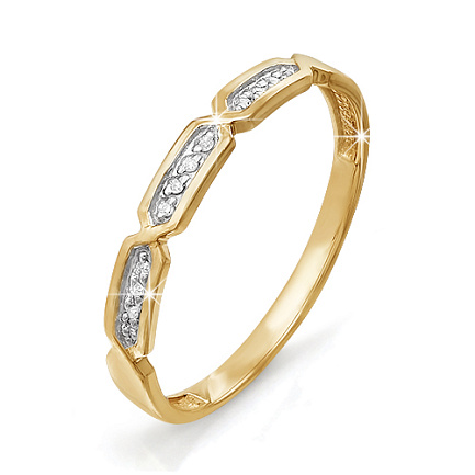 Кольцо из красного золота с бриллиантами