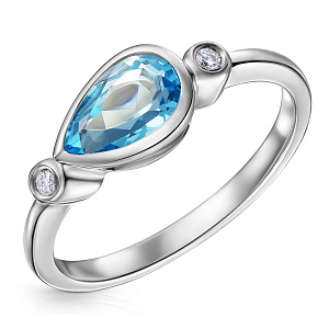 Кольцо из белого золота с бриллиантами