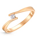 Кольцо из красного золота с фианитом