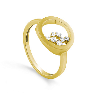 Кольцо из желтого золота с бриллиантами