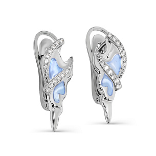 Серьги с английским замком из серебра
