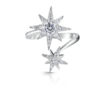 Кольцо из серебра с фианитом