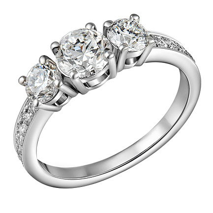 Кольцо из белого золота с бриллиантами