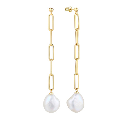 Серьги из серебра с жемчугом