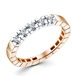 Кольцо из красного золота с бриллиантом