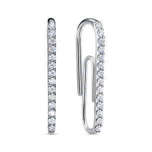 Серьги из серебра с фианитом