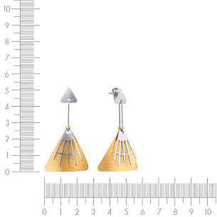 Пусеты из серебра с жадеитом и кальцитом