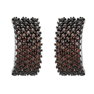 Серьги с английским замком из серебра с фианитом