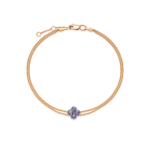 Браслет из красного золота с бриллиантом