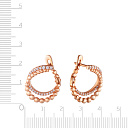Серьги из серебра с позолотой, фианитом