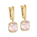 Серьги с английским замком из желтого золота с бриллиантами