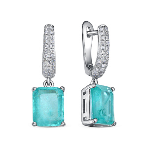 Серьги с английским замком из серебра с алпанитами