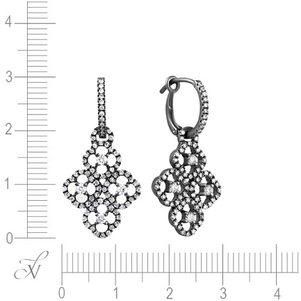 Серьги с английским замком из золота с бриллиантами