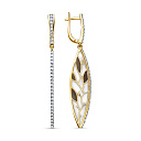 Серьги с английским замком из желтого золота с бриллиантами