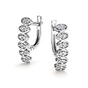 Серьги с английским замком из белого золота с бриллиантами