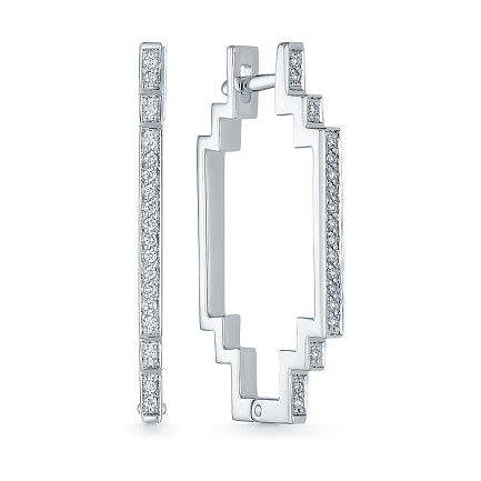 Серьги из белого золота с бриллиантами